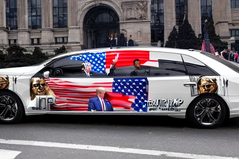 Image similar to trump-car-wrap-from-the-side