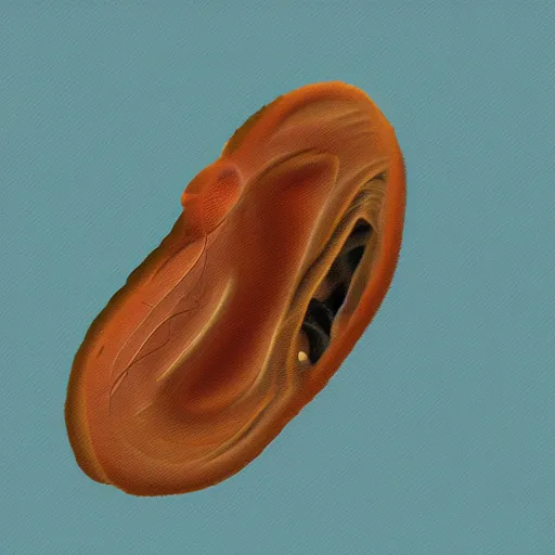 Prompt: a flea behind a human ear, digital art