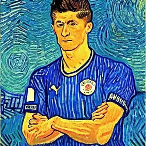 Image similar to robert lewandowski by van gogh