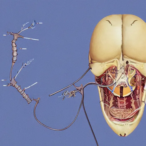 Image similar to medical illustration of a dissected alien