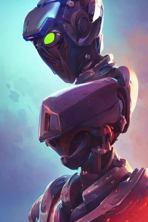 Image similar to epic mask helmet robot ninja portrait stylized as fornite style game design fanart by concept artist gervasio canda, behance hd by jesper ejsing, by rhads, makoto shinkai and lois van baarle, ilya kuvshinov, rossdraws global illumination radiating a glowing aura global illumination ray tracing hdr render in unreal engine 5