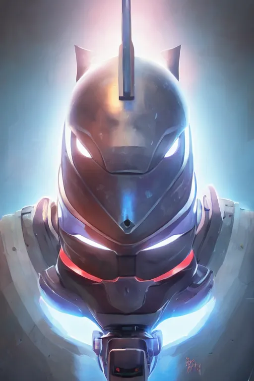 Image similar to epic mask helmet robot ninja portrait stylized as fornite style game design fanart by concept artist gervasio canda, behance hd by jesper ejsing, by rhads, makoto shinkai and lois van baarle, ilya kuvshinov, rossdraws global illumination radiating a glowing aura global illumination ray tracing hdr render in unreal engine 5