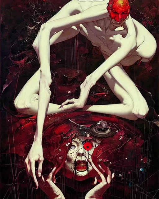 Image similar to human reason can excuse any evil ; that is why it ’ s so important that we don ’ t rely on it. in the style of adrian ghenie, esao andrews, jenny saville, ( ( ( edward hopper ) ) ), surrealism, dark art by james jean, takato yamamoto