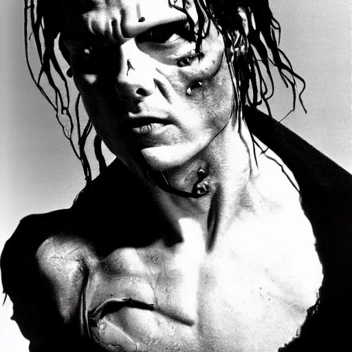 Prompt: tom cruise as frankenstein, black and white