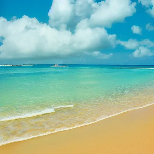 Prompt: Okinawa beach and sky by Hiroshi Nagai, sharp focus, 4k