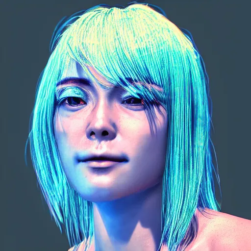 Image similar to rimuru looking into the camera, beautiful face, ultra realistic, fully clothed, intricate details, highly detailed, 8 k, photorealistic, octane render, unreal engine, in the style of andy warhol