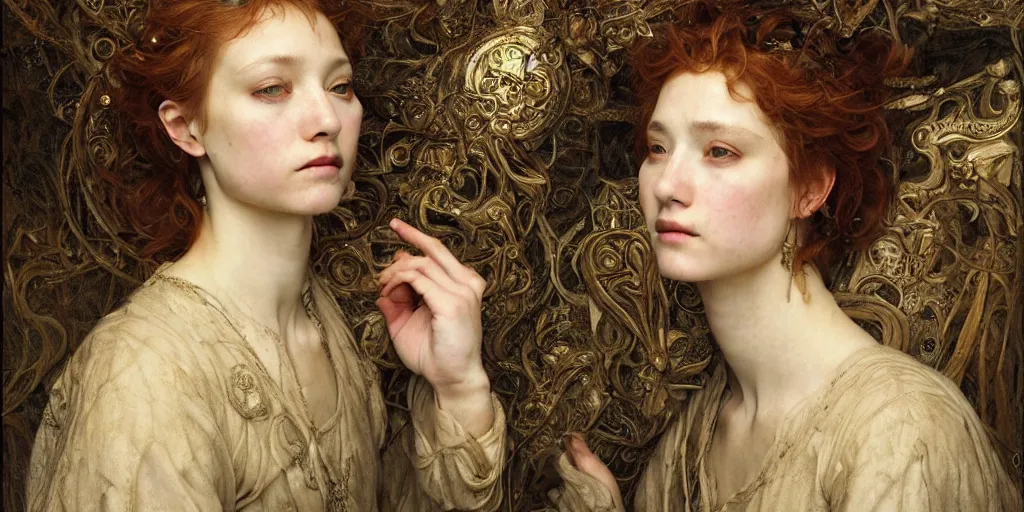 Image similar to masterpiece veracious pertinence salve Reginae, masterpiece by Edgar Maxence and Ross Tran and Michael Whelan and Caravaggio artistic, intricate drawing, realistic fantasy, extremely detailed and beautiful aesthetic celtic face, establishing shot, 8k resolution, dramatic lighting,