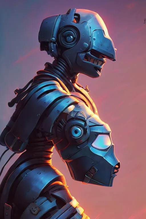 Image similar to epic mask helmet robot ninja portrait stylized as fornite style game design fanart by concept artist gervasio canda, behance hd by jesper ejsing, by rhads, makoto shinkai and lois van baarle, ilya kuvshinov, rossdraws global illumination radiating a glowing aura global illumination ray tracing hdr render in unreal engine 5