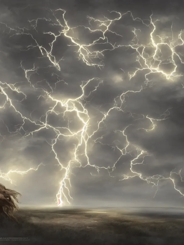 Prompt: human struck by lightning by disney concept artists, blunt borders, rule of thirds, golden ratio, godly light