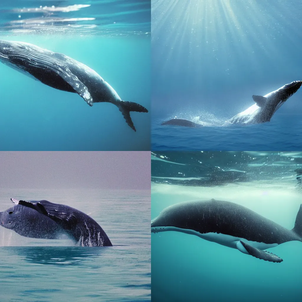 Prompt: whale under water in ocean