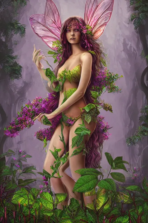 Prompt: book cover | plant fairy | digital painting | highly detailed | ultra realistic | dark fantasy | vivid colors | cinematic atmosphere | hyper detailed