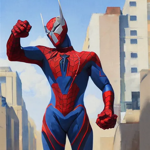 greg manchess portrait painting of armored spiderman | Stable Diffusion ...