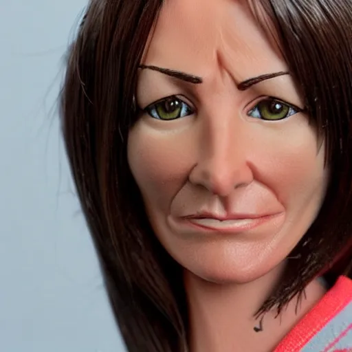 Image similar to Davina McCall action figure, figurine, realistic, detailed product photo