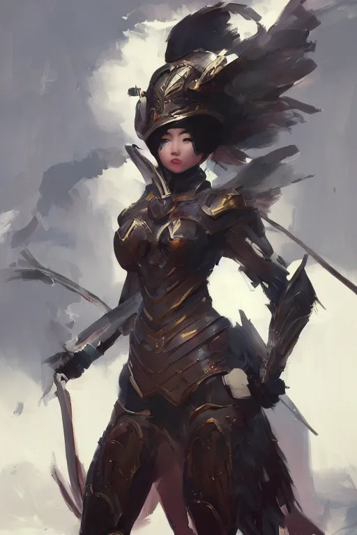 Image similar to Gorgeous armor chinese warrior girl by ilya kuvshinov, krenz cushart, Greg Rutkowski, trending on artstation