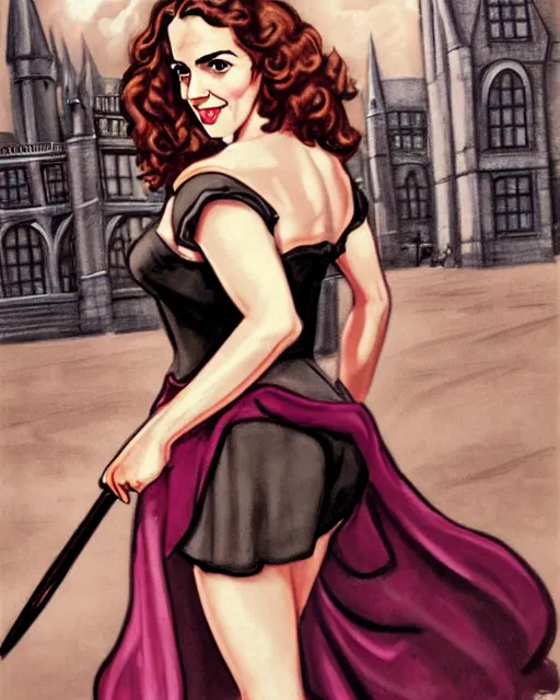 Pinup Photo Of Hermione Granger By Emma Watson In The Stable Diffusion