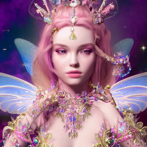 Image similar to portrait of fairy princess, glowing, ornate and intricate jewelry, jaw dropping beauty, glowing background lighting, white accent lighting, hyper detailed, fairy tale, 4 k octane render