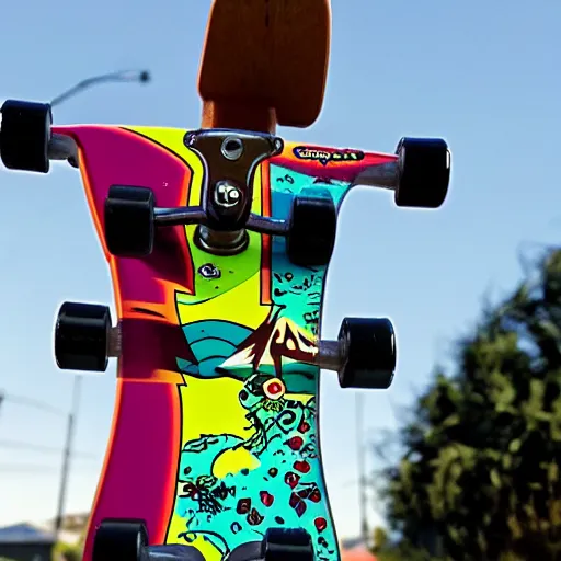 Prompt: santa cruz skateboard design