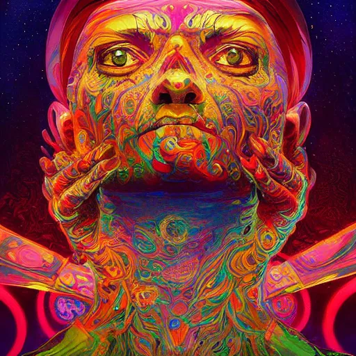 Image similar to An extremely psychedelic experience, colorful, surreal, dramatic lighting, cosmonaut, LSD, face, detailed, intricate, elegant, highly detailed, digital painting, artstation, concept art, smooth, sharp focus, illustration, art by Sam Spratt, Dan Mumford, Artem Demura and Alphonse Mucha