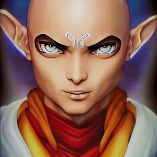 Image similar to aang from avatar the last airbender by artgerm, photorealistic, intricate detail