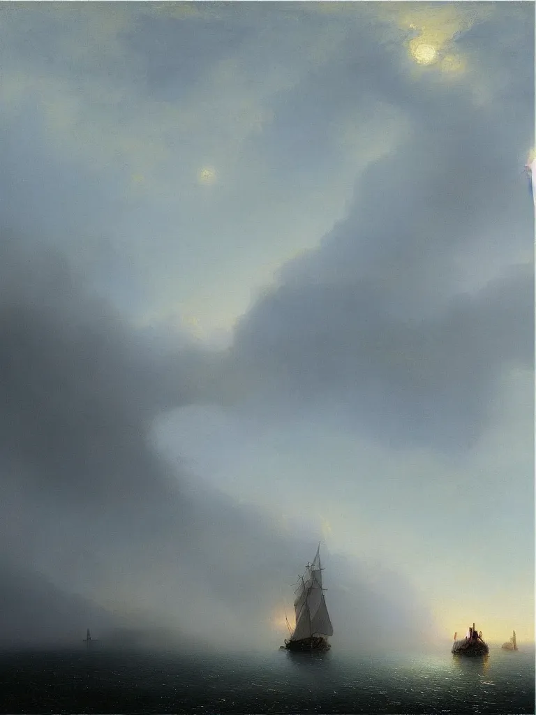 Image similar to minimalist symmetrical futuristic zaha hadid android painting by ivan aivazovsky