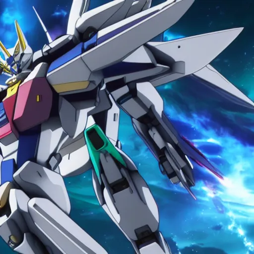 Prompt: gundam 00 Exia fight with monster,highly detailed,unreal engine 4,4k