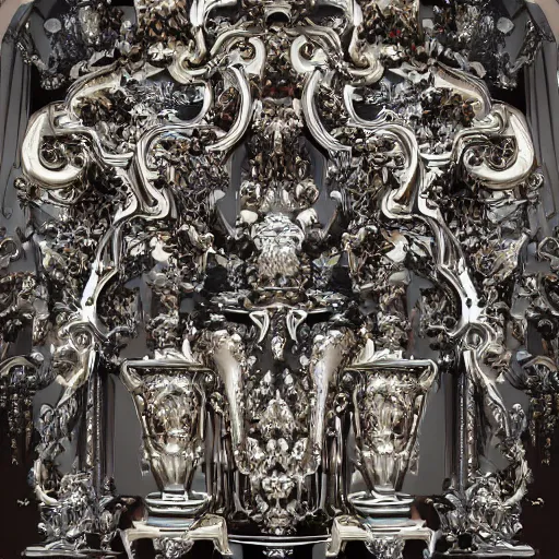 Prompt: baroque maximalist hyperdetailed chrome blob