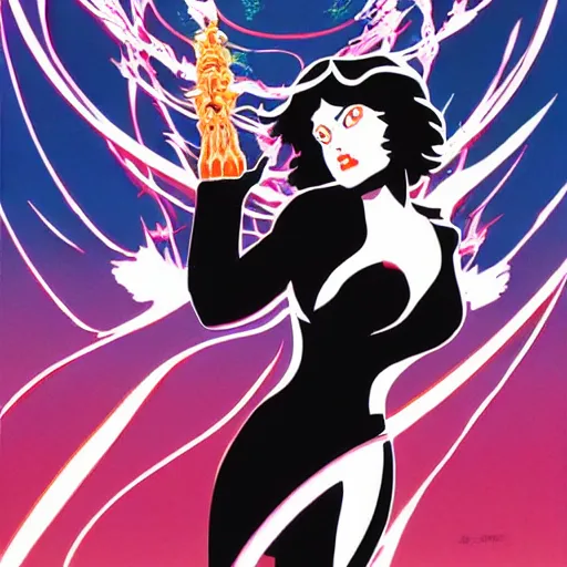 Image similar to hecate goddess, symbolic, super detailed, by hiroshi nagai, shotaro ishinomori, by ilya kuvshinov