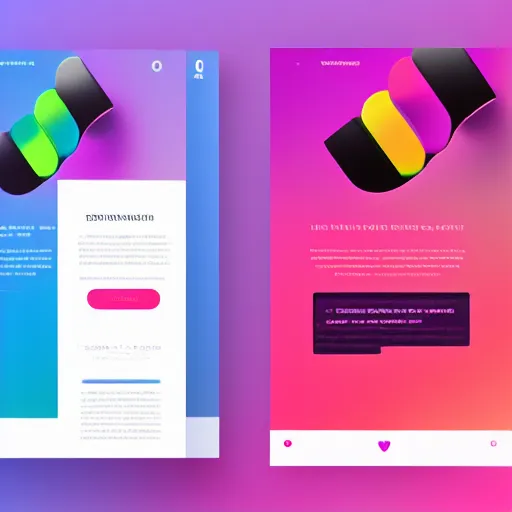 Prompt: a landing page screenshot bright colors gradients trending on dribbble