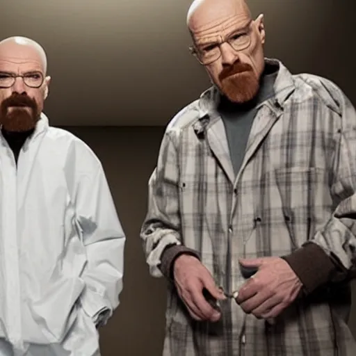 Prompt: Walter White and Homelander from The Boys TV show