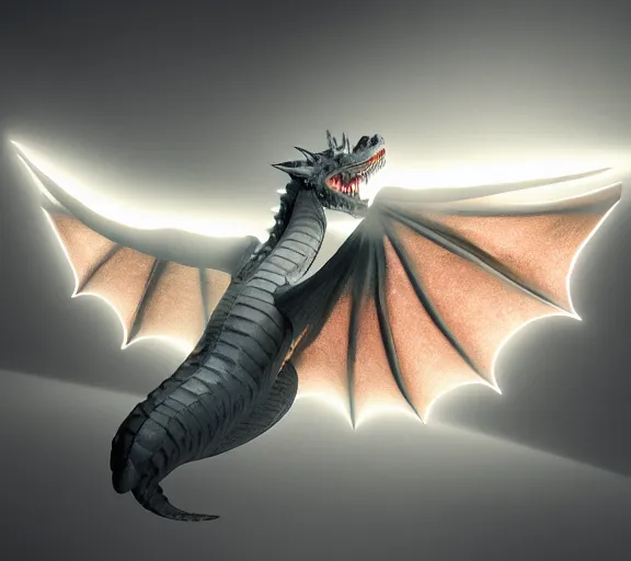 Image similar to Light shining through the skin of a dragon's wing, Subsurface Scattering, Unreal Engine, Renderer, Rendering, Octane, Redshift