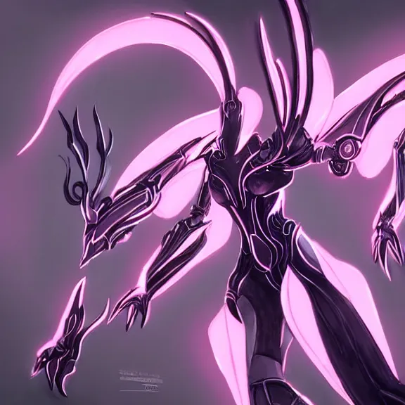 Image similar to highly detailed giantess shot exquisite warframe fanart, looking up at a giant beautiful majestic saryn prime female warframe, as a stunning anthropomorphic robot female dragon, looming over you, dancing elegantly over you, sleek bright white armor with glowing fuchsia accents, proportionally accurate, anatomically correct, sharp detailed robot dragon paws, two arms, two legs, camera close to the legs and feet, giantess shot, furry shot, upward shot, ground view shot, leg and hip shot, elegant shot, epic low shot, high quality, captura, realistic, sci fi, professional digital art, high end digital art, furry art, macro art, giantess art, anthro art, DeviantArt, artstation, Furaffinity, 3D realism, 8k HD octane render, epic lighting, depth of field