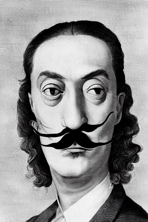 Image similar to salvadore dali mustache, by maria sibylla merian