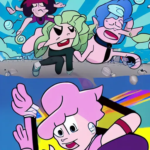 Image similar to steven universe being beaten by criminals