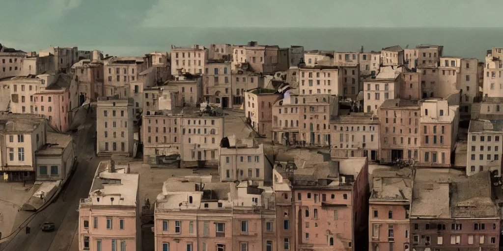 Image similar to a very high resolution image from a new movie, criss - crossed cities, beautiful scenery, photorealistic, photography, directed by wes anderson