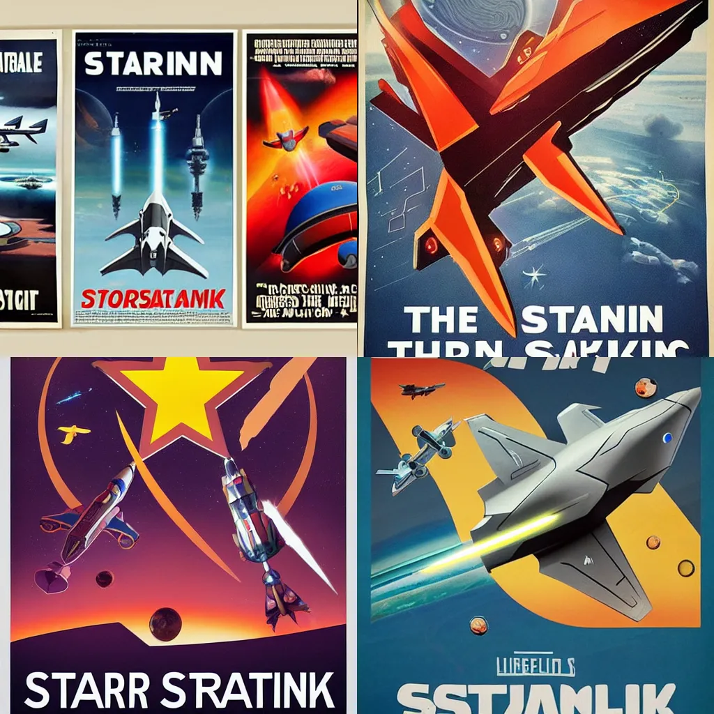 Prompt: propaganda poster of starship and starlink