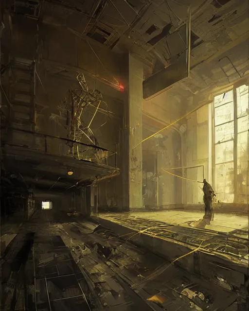 Image similar to a highly detailed epic cinematic concept art CG render digital painting artwork: Chernobyl . By Greg Rutkowski, in the style of Francis Bacon and Syd Mead and Norman Rockwell and Beksinski, open ceiling, highly detailed, painted by Francis Bacon and Edward Hopper, painted by James Gilleard, surrealism, airbrush, Ilya Kuvshinov, WLOP, Stanley Artgerm, very coherent, triadic color scheme, art by Takato Yamamoto and James Jean