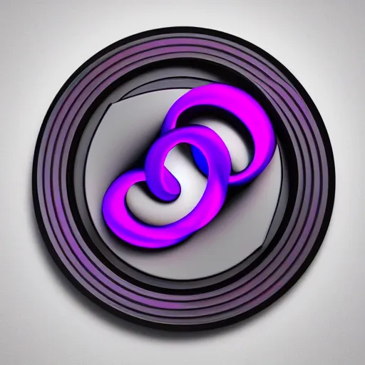 Prompt: 3 d torus logo, pixar style black and purple