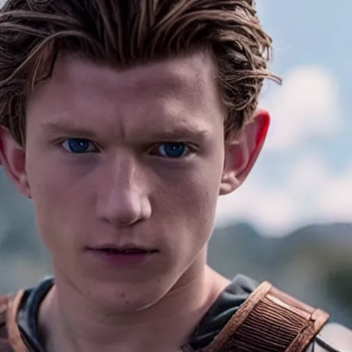 Image similar to Tom Holland as Link from The Legend of Zelda live-action movie