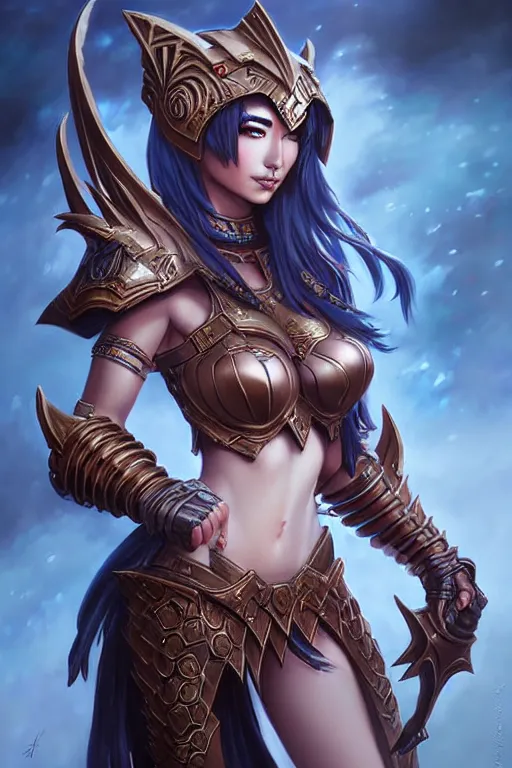 Image similar to sakimi chan, fantasy armor, european detailed face, tony sart