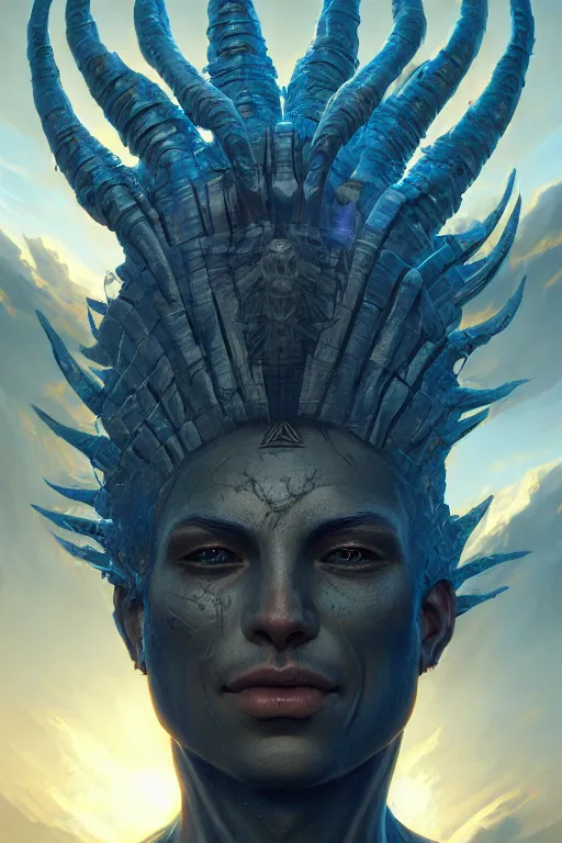 Image similar to humanoid god of the sun, highly detailed, d & d, fantasy, hyper detailed, digital painting, trending on artstation, apollo, concept art, sharp focus, illustration, art by artgerm and magali villeneuve and greg rutkowski and michael whelan, cryengine, 8 k realistic atmospheric lighting, frostbite 3 engine