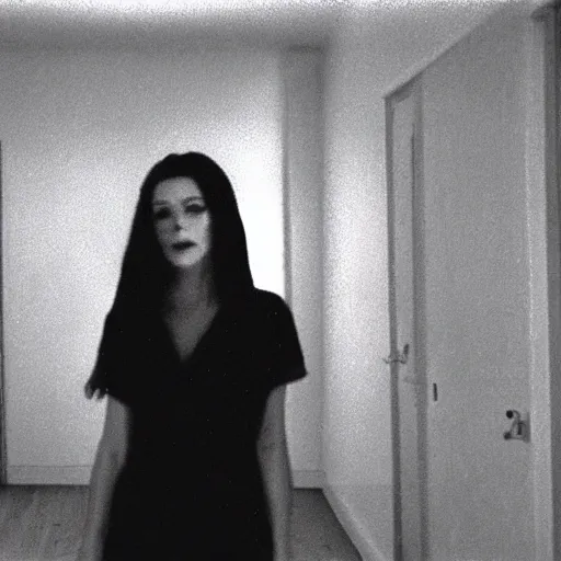 Prompt: Samara Morgan in the backrooms. Liminal. VHS found footage. Shaky, grainy.