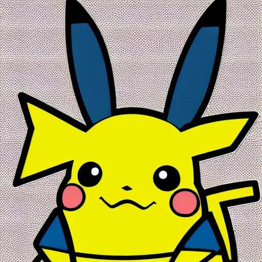 Prompt: Pikachu by Romero Britto, high-quality 4k ArtStation CGsociety of Pikachu Pokemon by Romero Britto