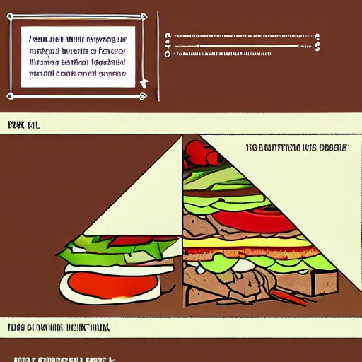 Image similar to technical manual diagram on how to build a sandwich,