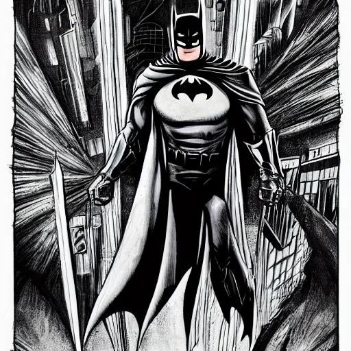 Image similar to batman in the style of HR Giger