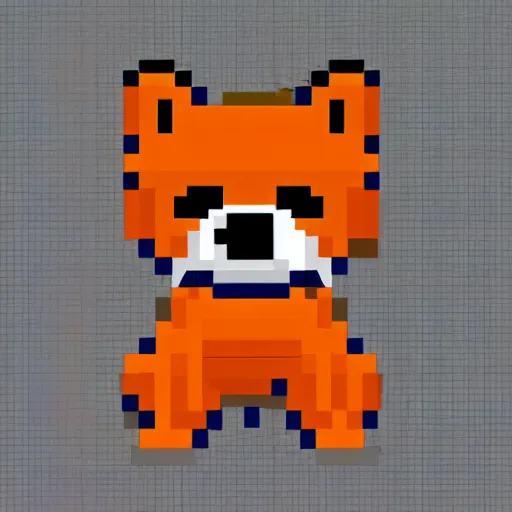 Prompt: a shiba inu wearing an orange hoodie, pixel art