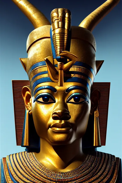 Image similar to egypt god osiris, god of the underworld, highly detailed, d & d, fantasy, highly detailed, digital painting, trending on artstation, concept art, sharp focus, illustration, global illumination, ray tracing, realistic shaded, art by artgerm and greg rutkowski and fuji choko and viktoria gavrilenko and hoang lap, sunny