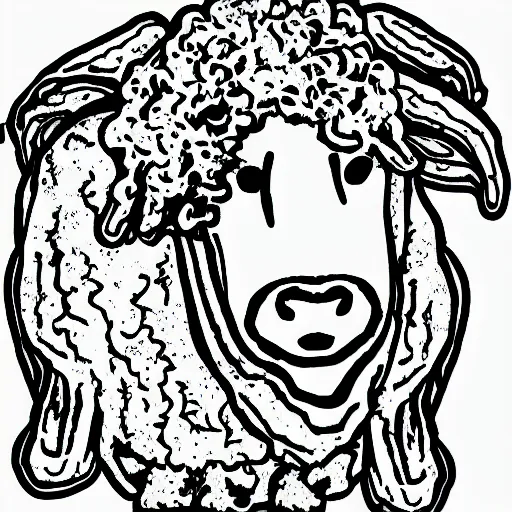 Image similar to one-line art grafic the sheep