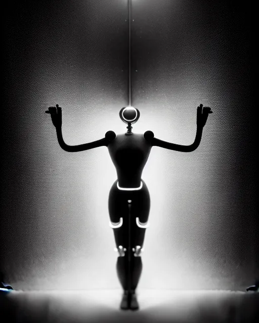 Image similar to black and white high quality photo of a beautiful female AI vegetal-cyborg looking into a sci-fi mirror, volumetric lighting, liminal space, brutalism, foggy, dreamy, hyperdetailed, bokeh, photorealistic, cinematic, masterpiece, Metropolis, elegant, dark, by Man Ray in the style of Horst P. Horst, octane render, 8K,