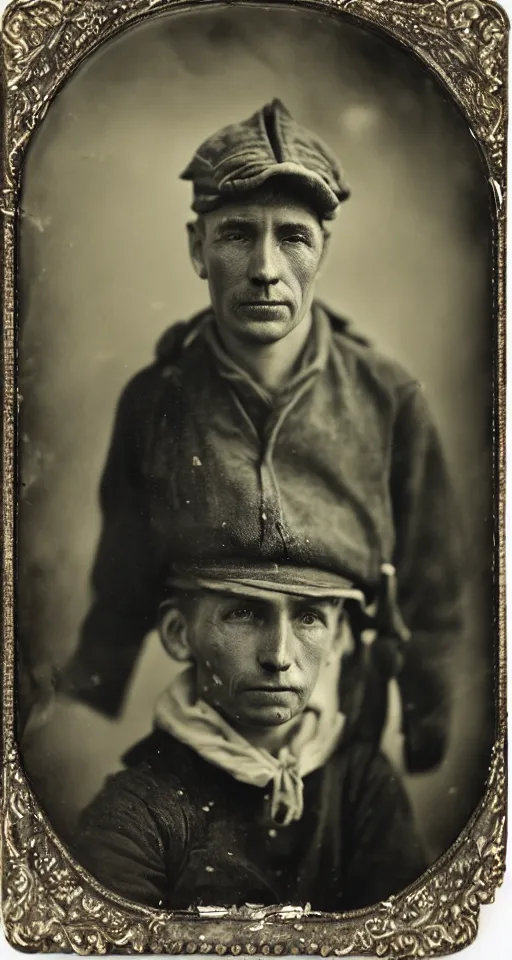 Prompt: a highly detailed wet plate photograph, a portrait of a sailor