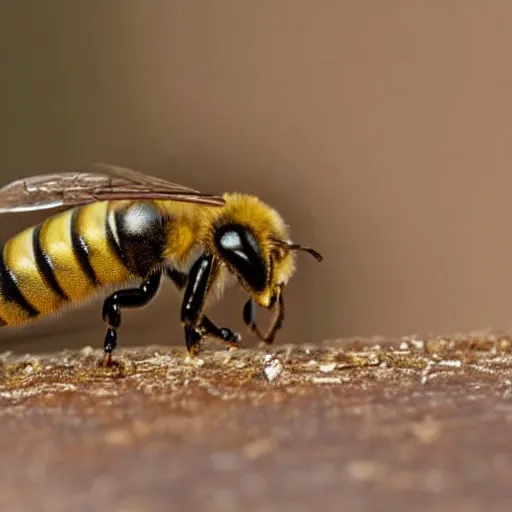 Prompt: national geographic two insect bees in smoking a cigarette